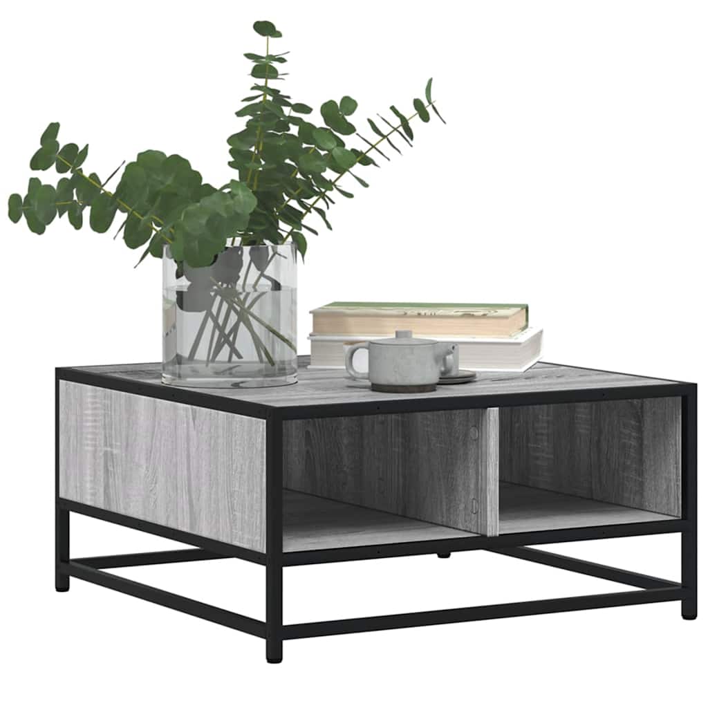 Table basse sonoma gris 60,5x60,5x30 cm bois d'ingénierie/métal - XIOS