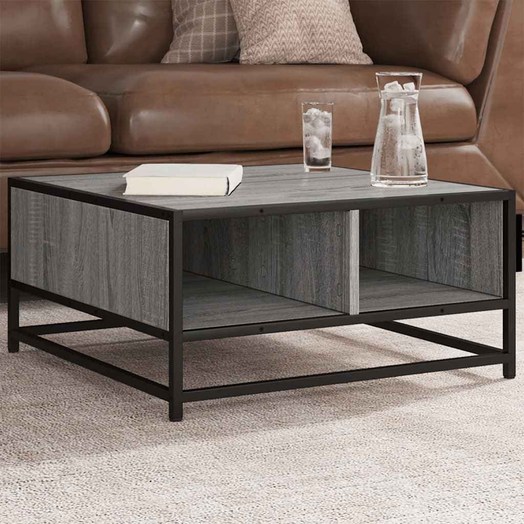 Table basse sonoma gris 60,5x60,5x30 cm bois d'ingénierie/métal - XIOS