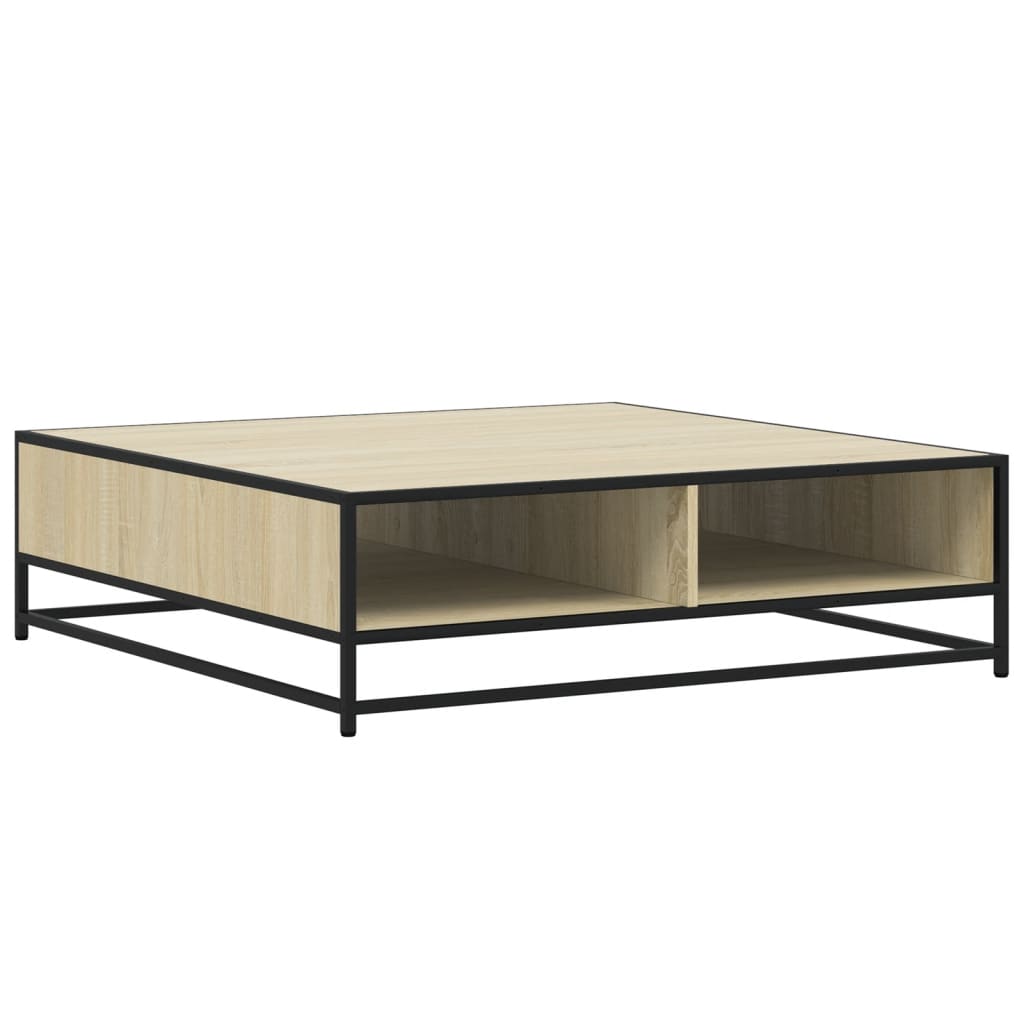 Table basse chêne sonoma 100x100x30 cm bois d'ingénierie/métal - XIOS