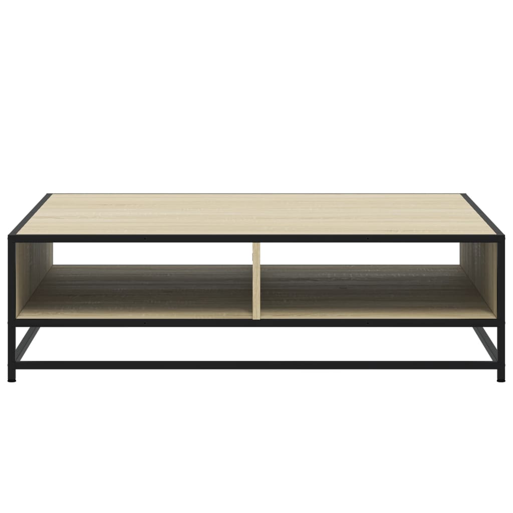 Table basse chêne sonoma 100x100x30 cm bois d'ingénierie/métal - XIOS