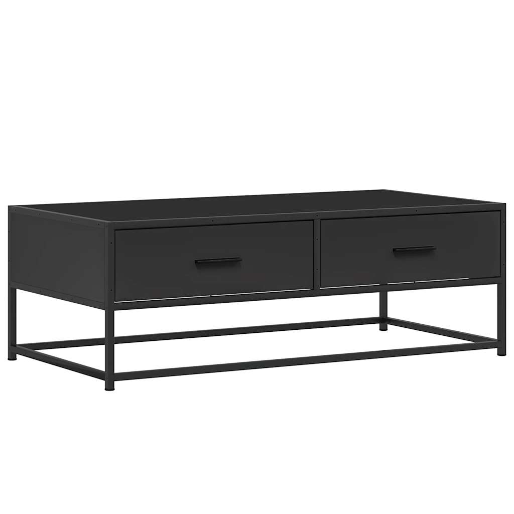 Table basse noir 100x50x35 cm bois d'ingénierie et métal - XIOS