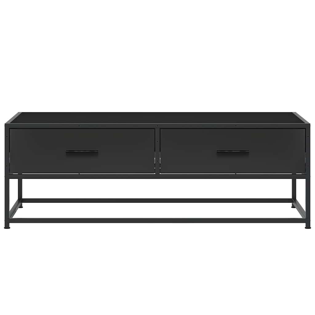 Table basse noir 100x50x35 cm bois d'ingénierie et métal - XIOS