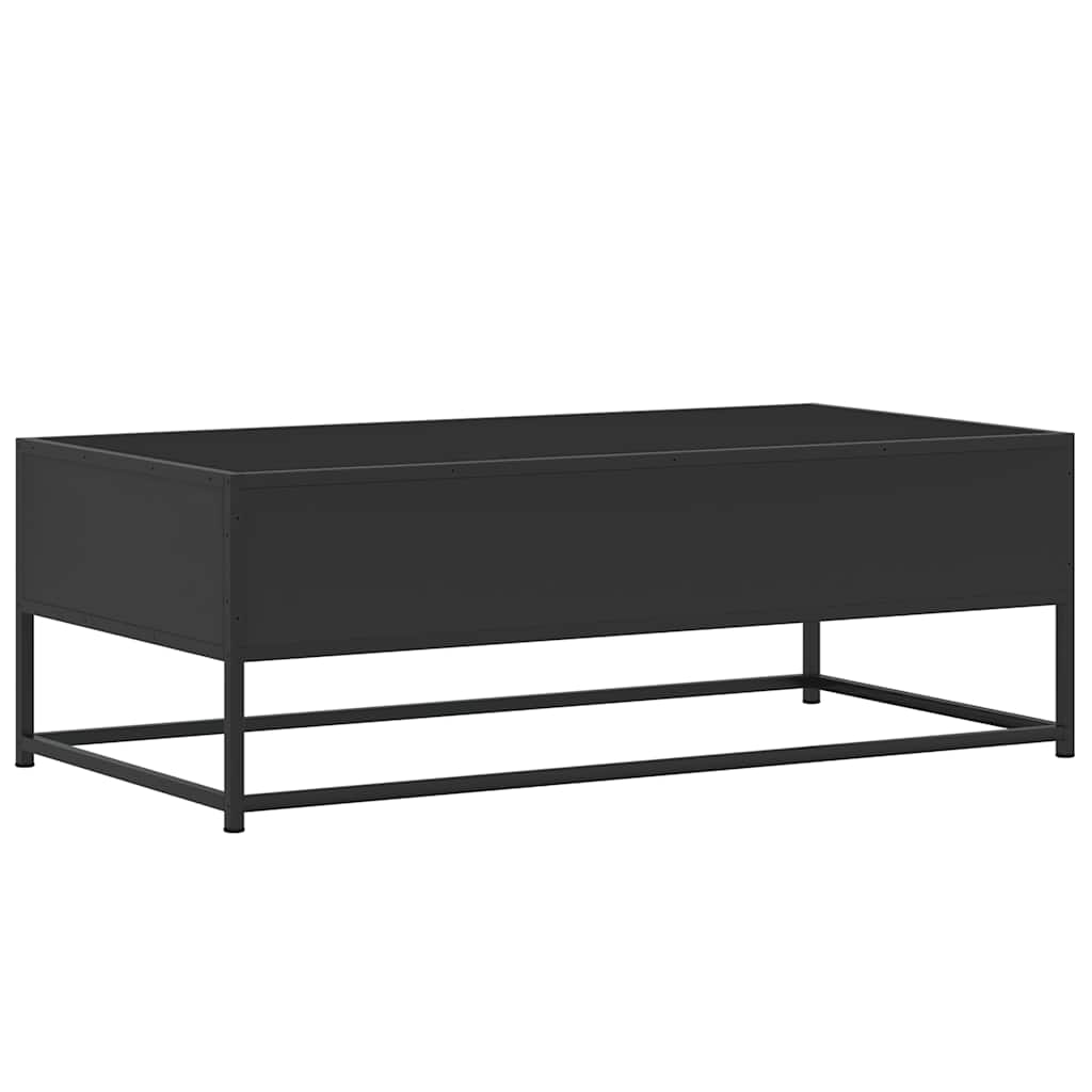 Table basse noir 100x50x35 cm bois d'ingénierie et métal - XIOS