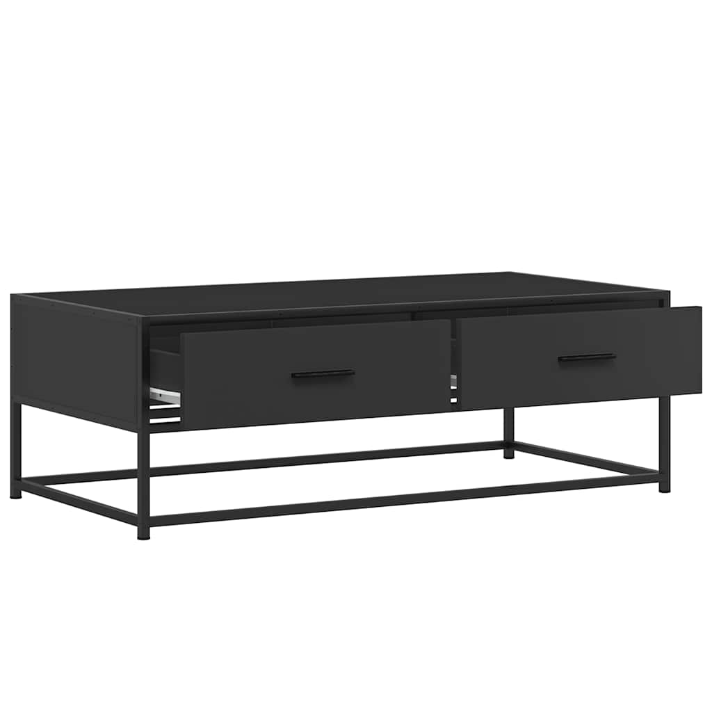 Table basse noir 100x50x35 cm bois d'ingénierie et métal - XIOS