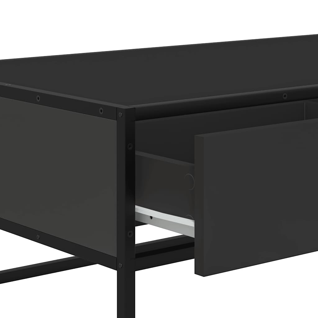 Table basse noir 100x50x35 cm bois d'ingénierie et métal - XIOS