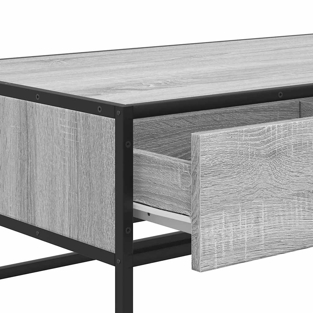 Table basse sonoma gris 100x50x35 cm bois d'ingénierie et métal - XIOS