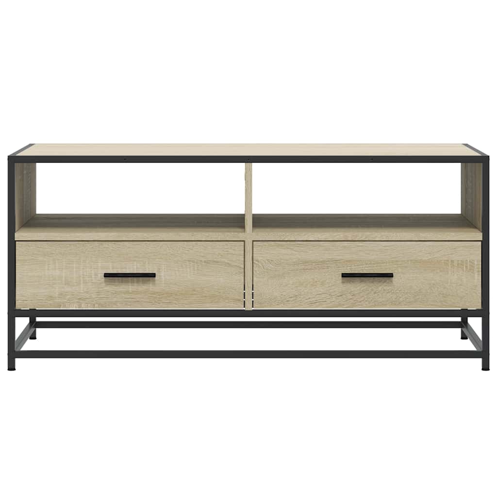 Table basse chêne sonoma 100x50x45cm bois d'ingénierie et métal XIOS