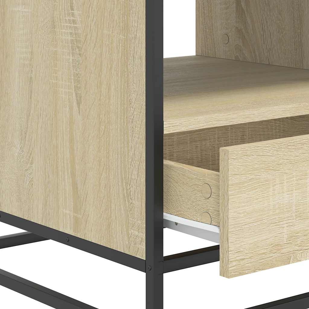 Table basse chêne sonoma 100x50x45cm bois d'ingénierie et métal XIOS