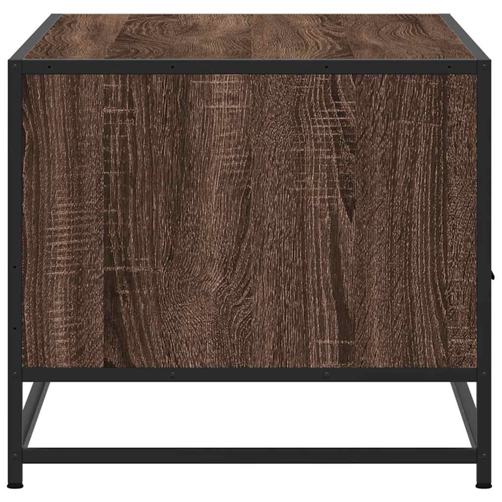 Table basse chêne marron 100x50x45cm bois d'ingénierie et métal XIOS