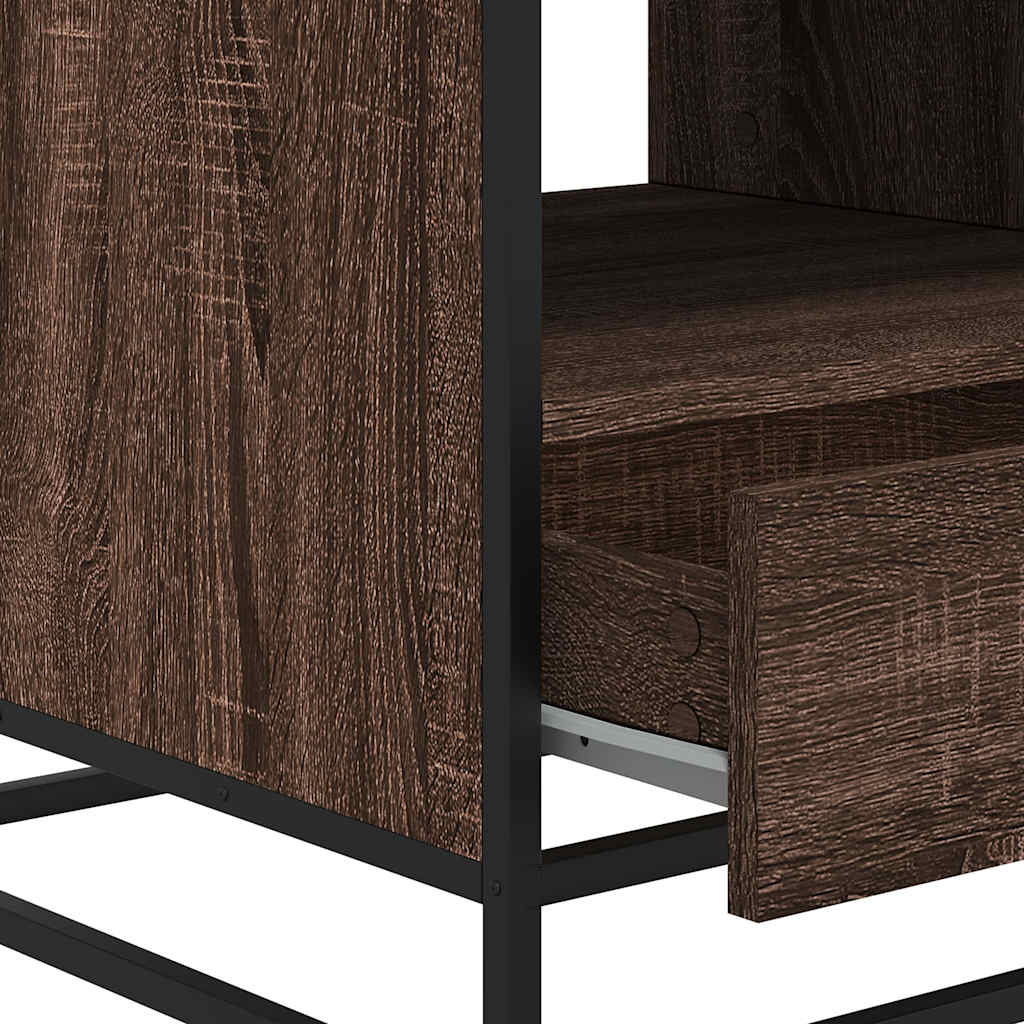 Table basse chêne marron 100x50x45cm bois d'ingénierie et métal XIOS