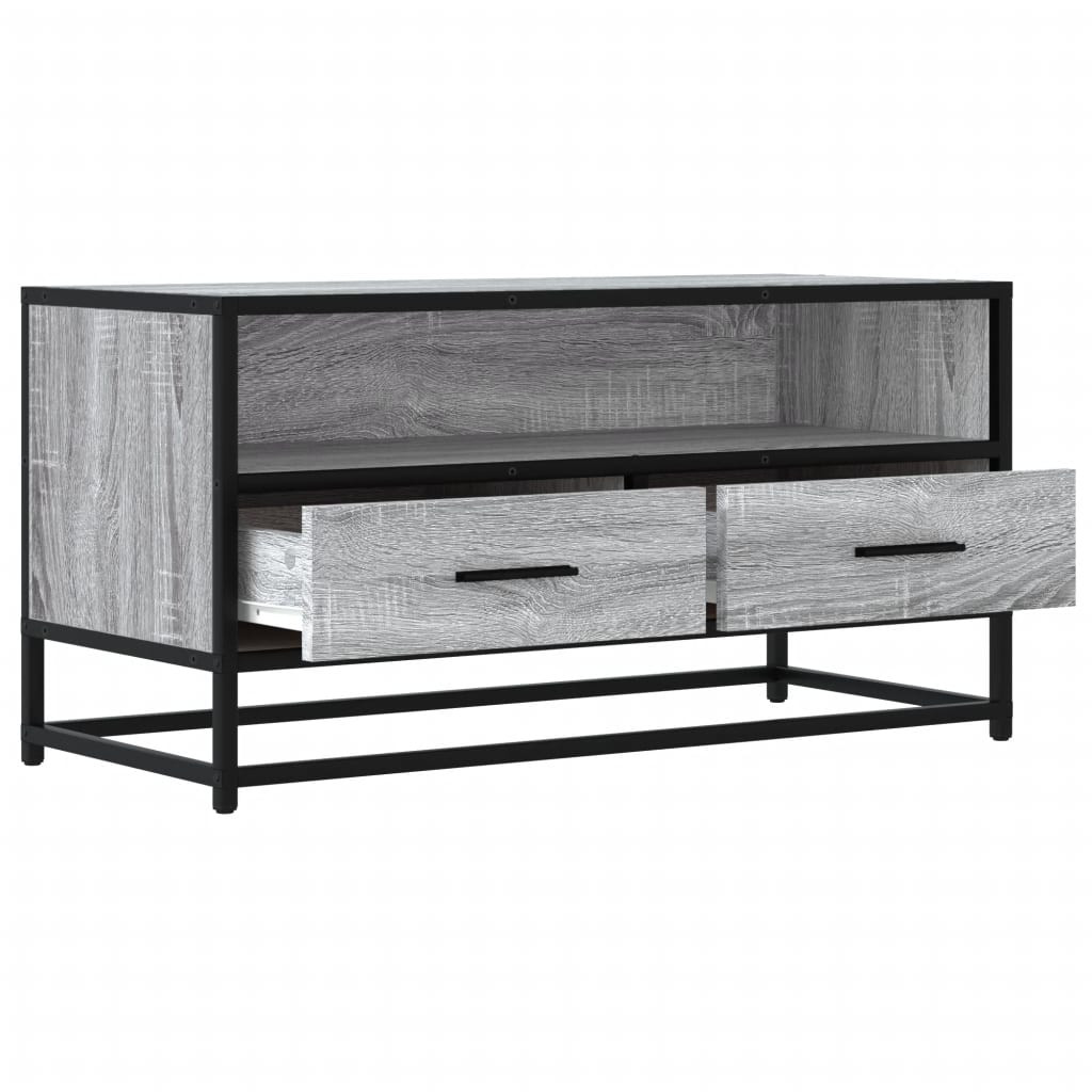 Meuble TV sonoma gris 80x34,5x40 cm bois d'ingénierie et métal - XIOS