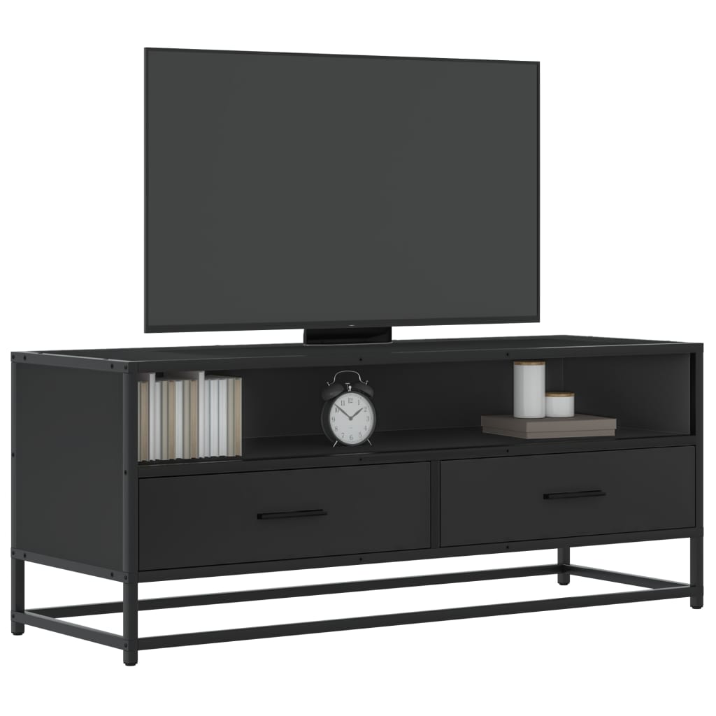 Meuble TV noir 100x34,5x40 cm bois d'ingénierie et métal Meubles TV vidaXL