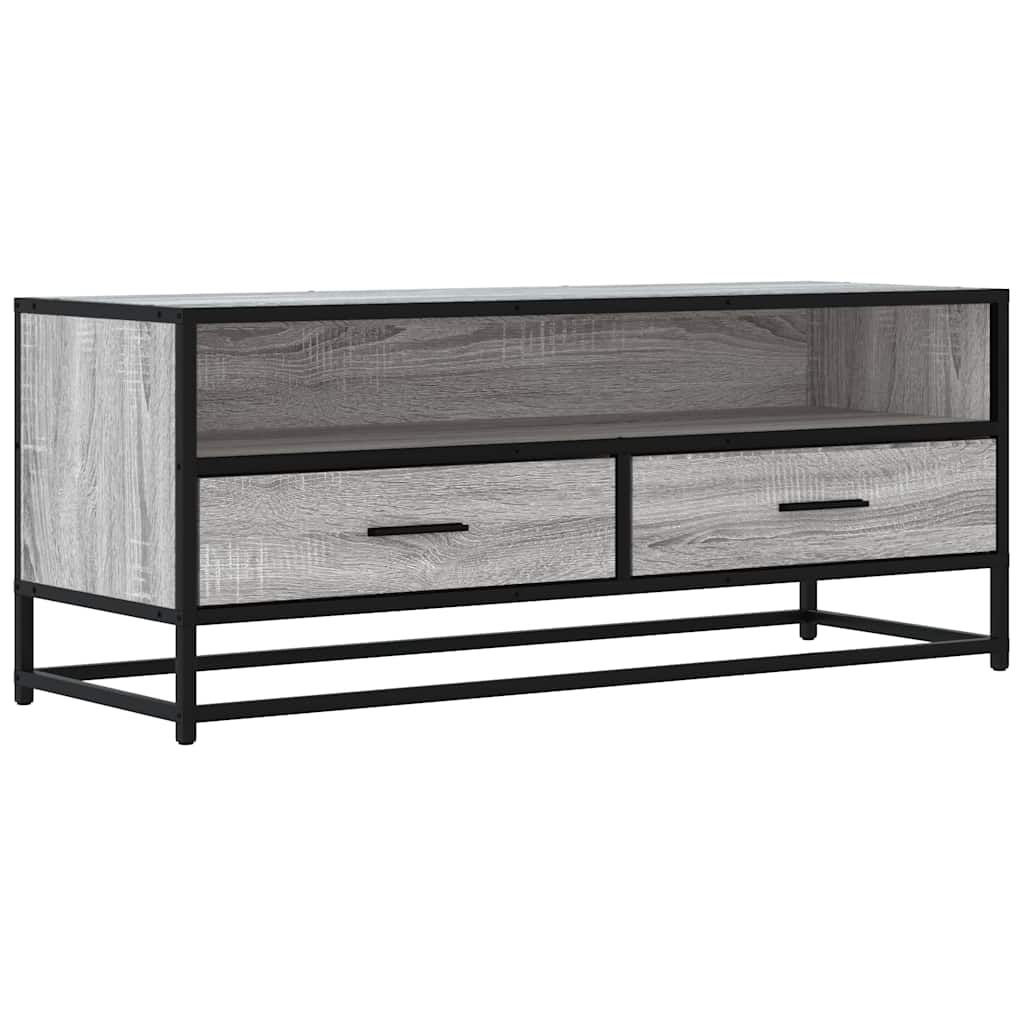 Meuble TV sonoma gris 100x34,5x40 cm bois d'ingénierie et métal Meubles TV vidaXL