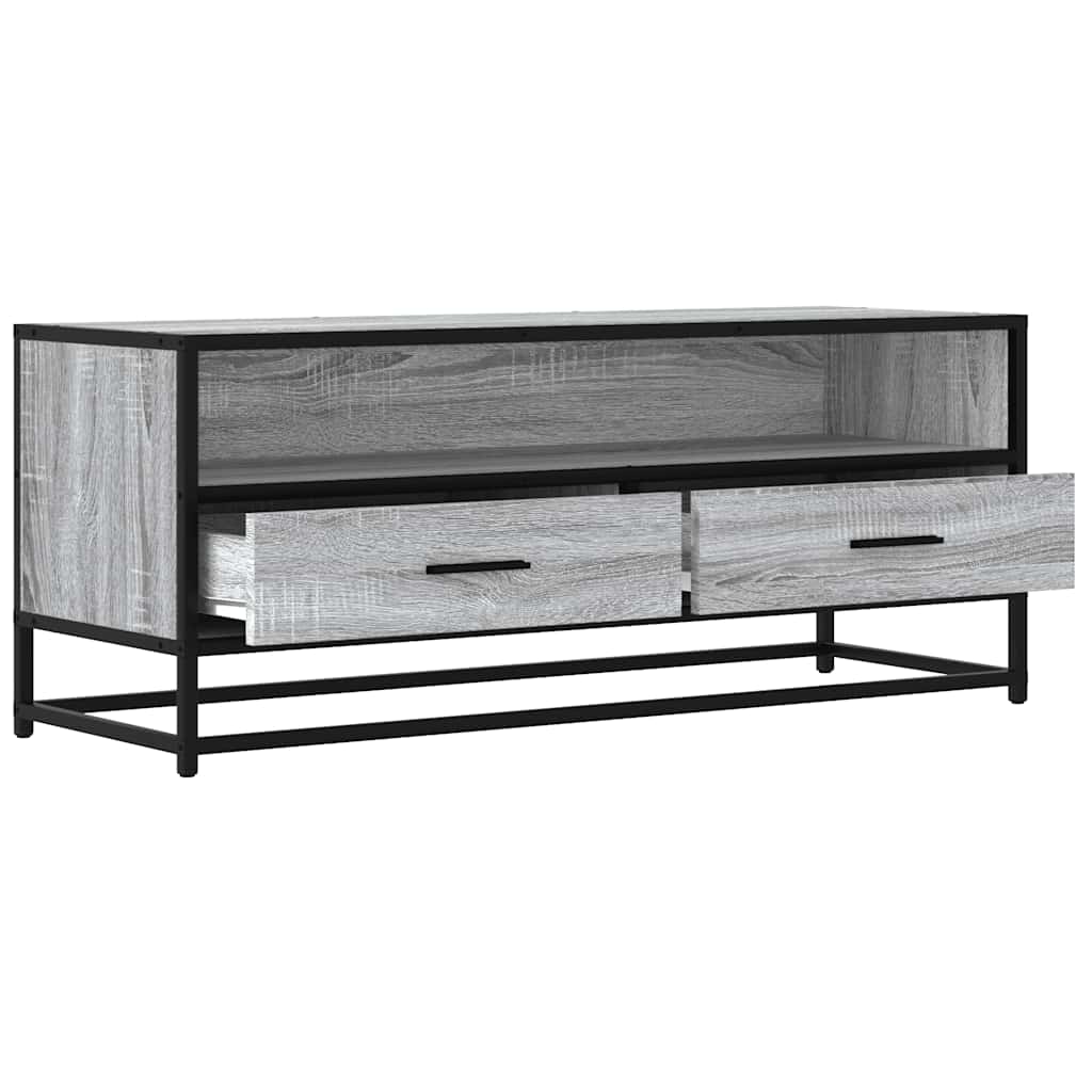 Meuble TV sonoma gris 100x34,5x40 cm bois d'ingénierie et métal Meubles TV vidaXL