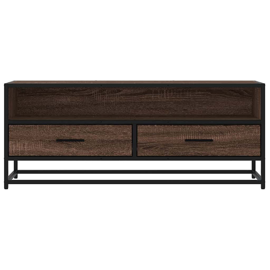 Meuble TV chêne marron 100x34,5x40cm bois d'ingénierie et métal Meubles TV vidaXL