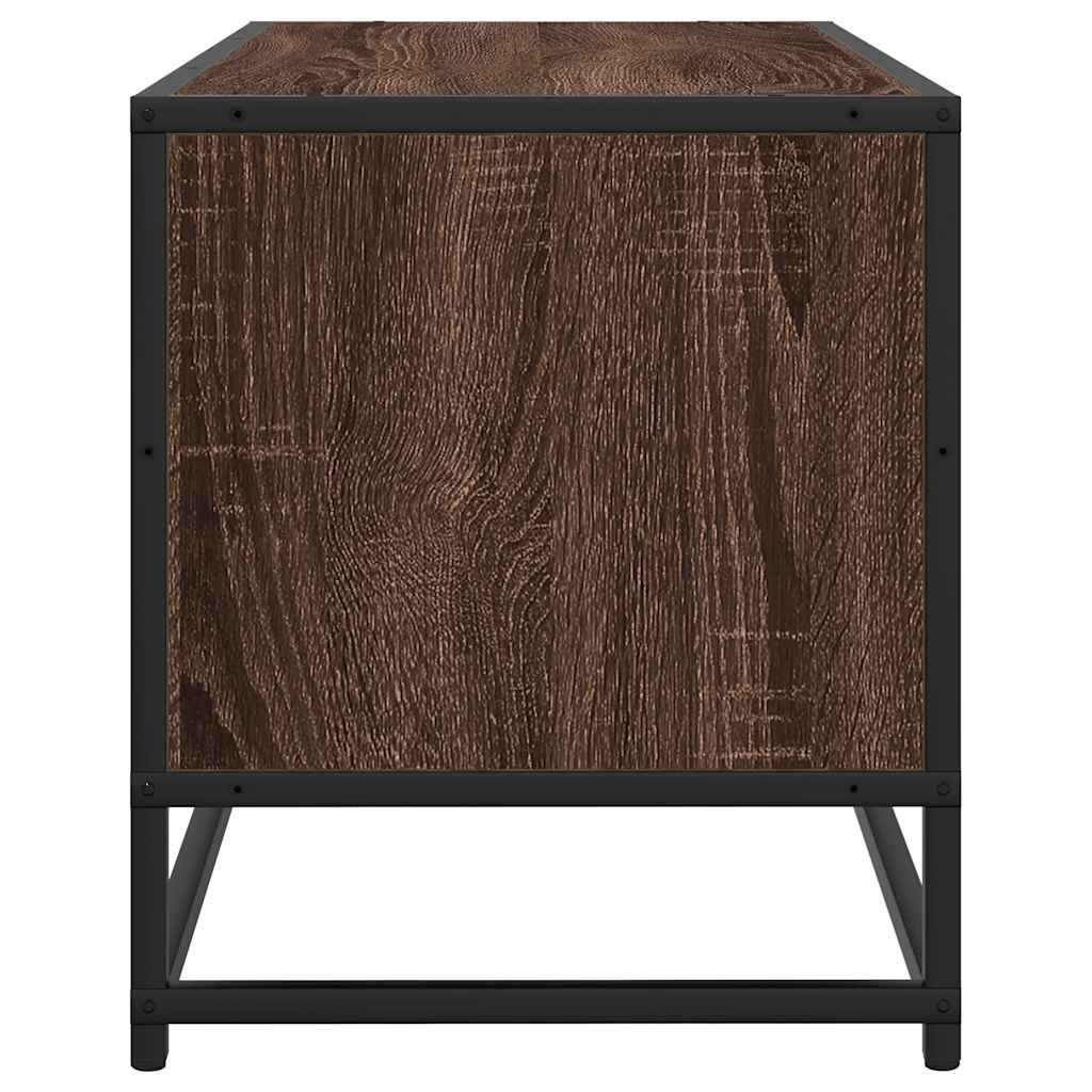 Meuble TV chêne marron 100x34,5x40cm bois d'ingénierie et métal Meubles TV vidaXL