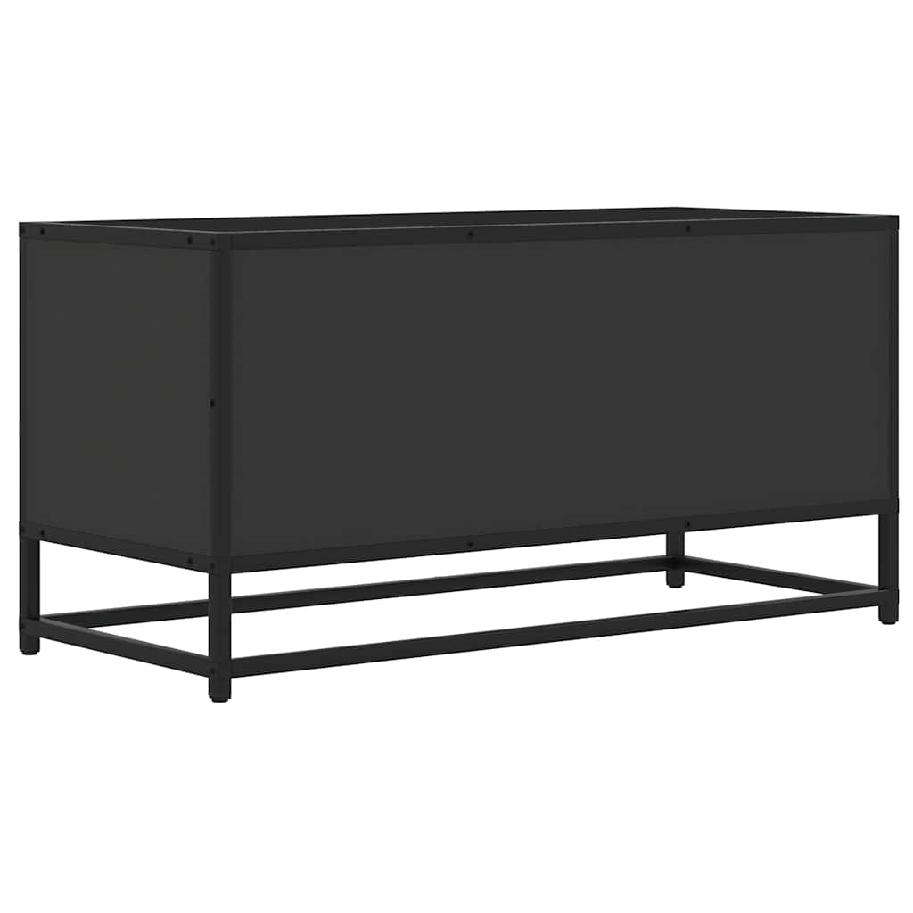 Meuble TV noir 80x34,5x40 cm bois d'ingénierie et métal - XIOS