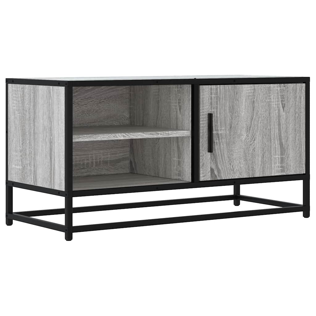 Meuble TV sonoma gris 80x34,5x40 cm bois d'ingénierie et métal - XIOS