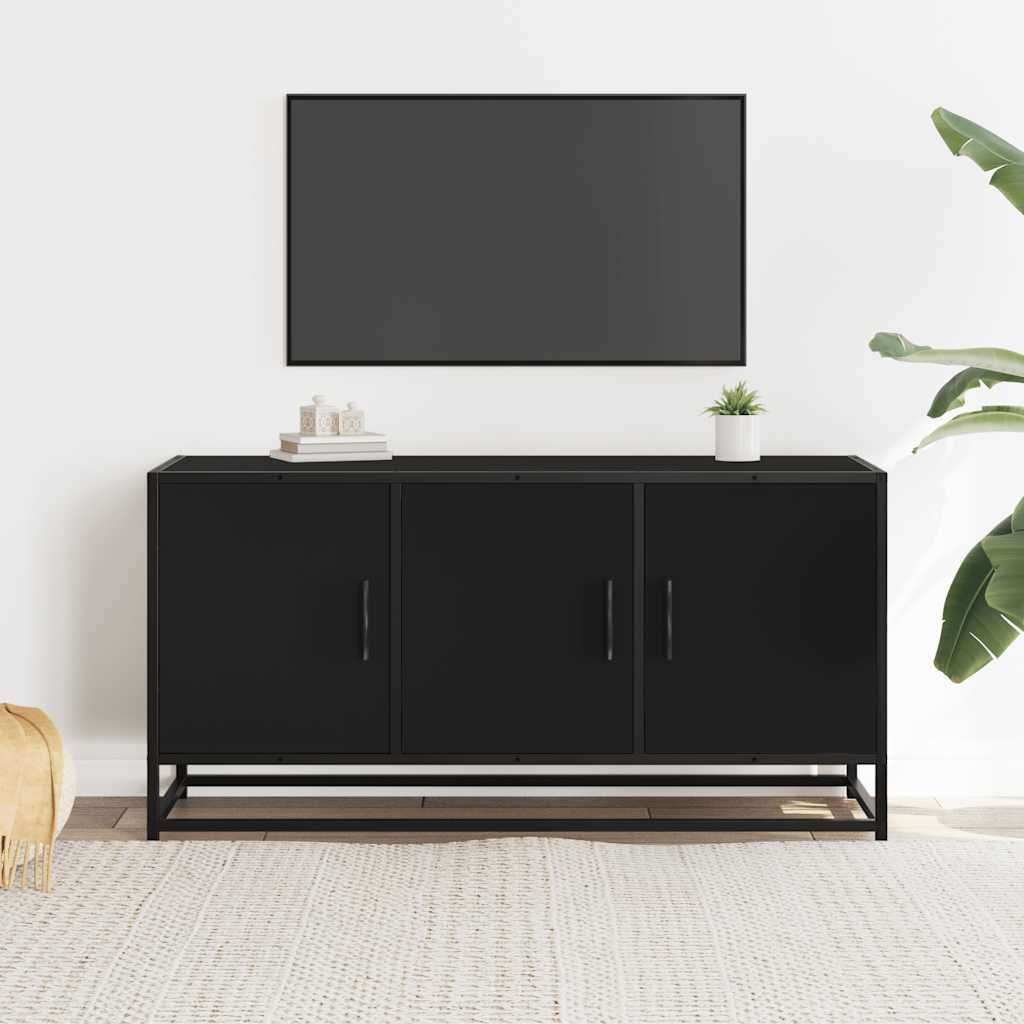 Meuble TV noir 100x35x50 cm bois d'ingénierie et métal Meubles TV vidaXL   