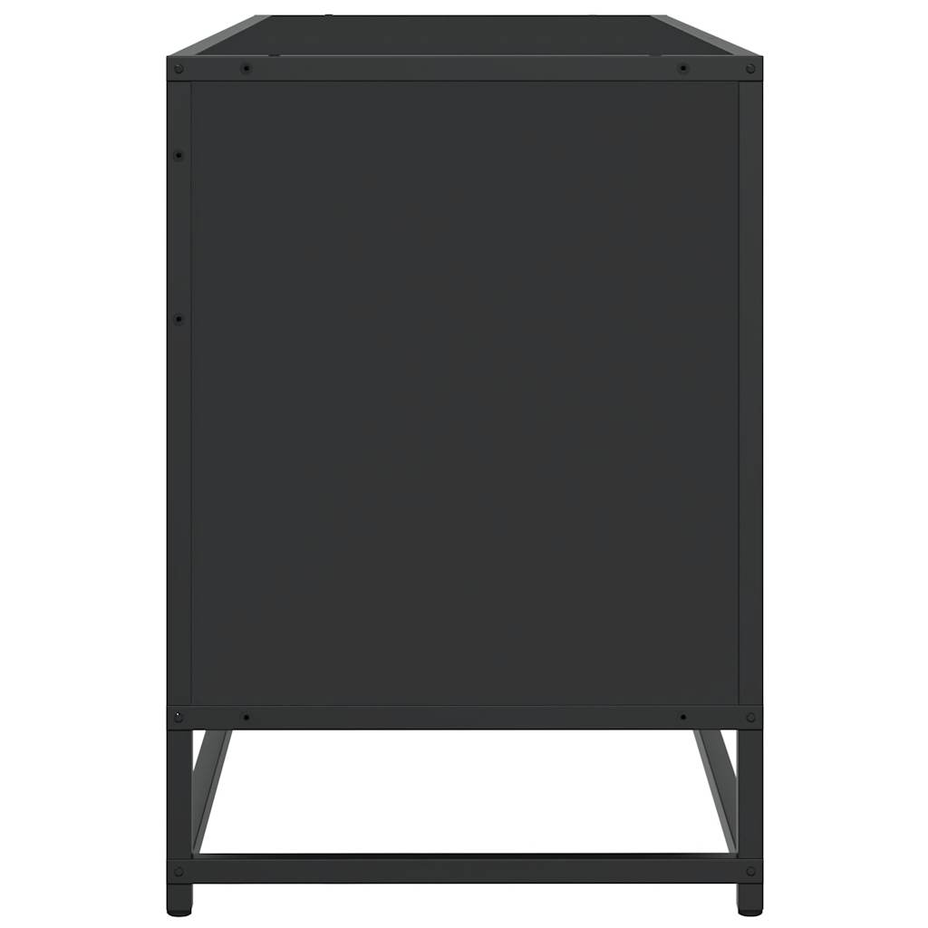 Meuble TV noir 100x35x50 cm bois d'ingénierie et métal Meubles TV vidaXL   