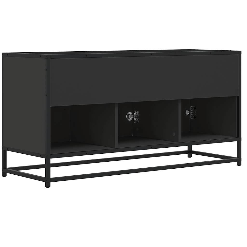 Meuble TV noir 100x35x50 cm bois d'ingénierie et métal Meubles TV vidaXL   