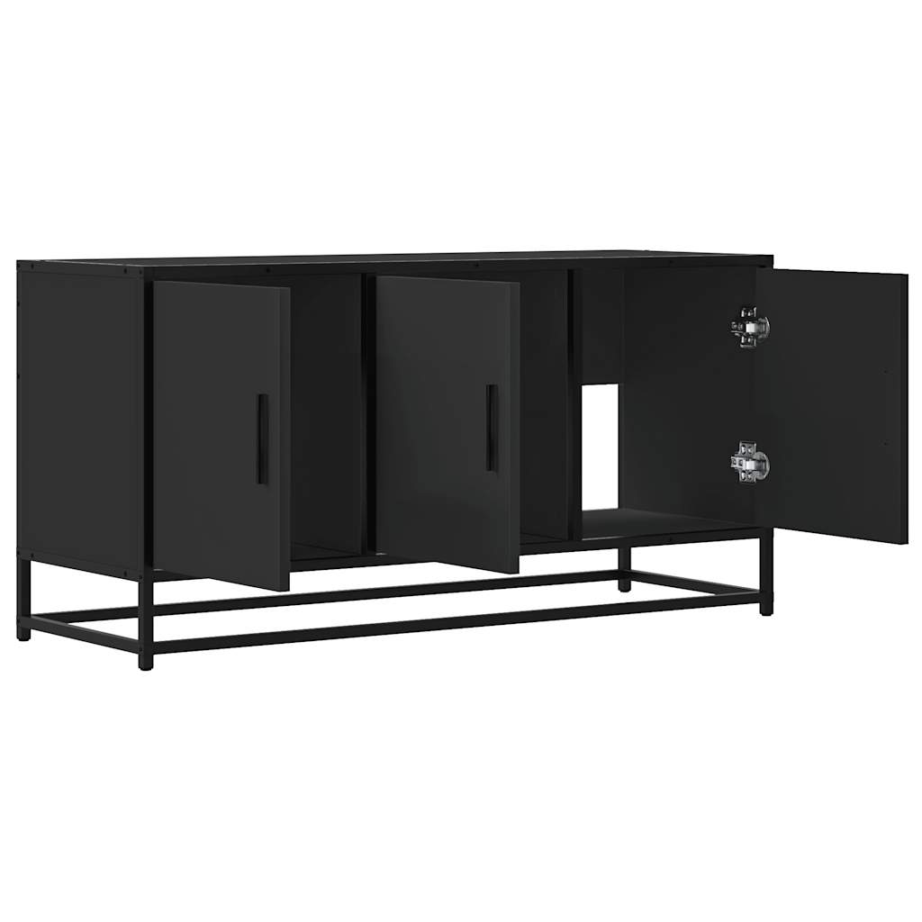 Meuble TV noir 100x35x50 cm bois d'ingénierie et métal Meubles TV vidaXL   