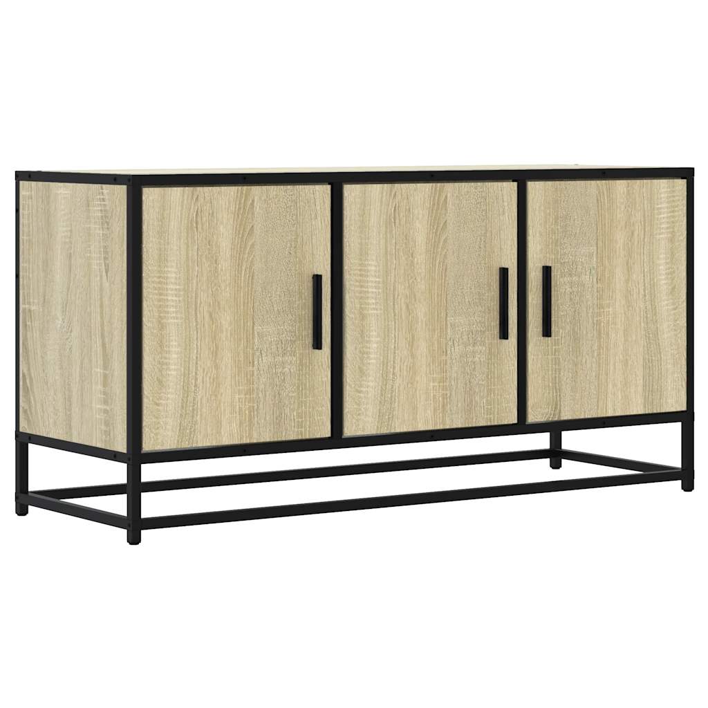 Meuble TV chêne sonoma 100x35x50 cm bois d'ingénierie et métal Meubles TV vidaXL   