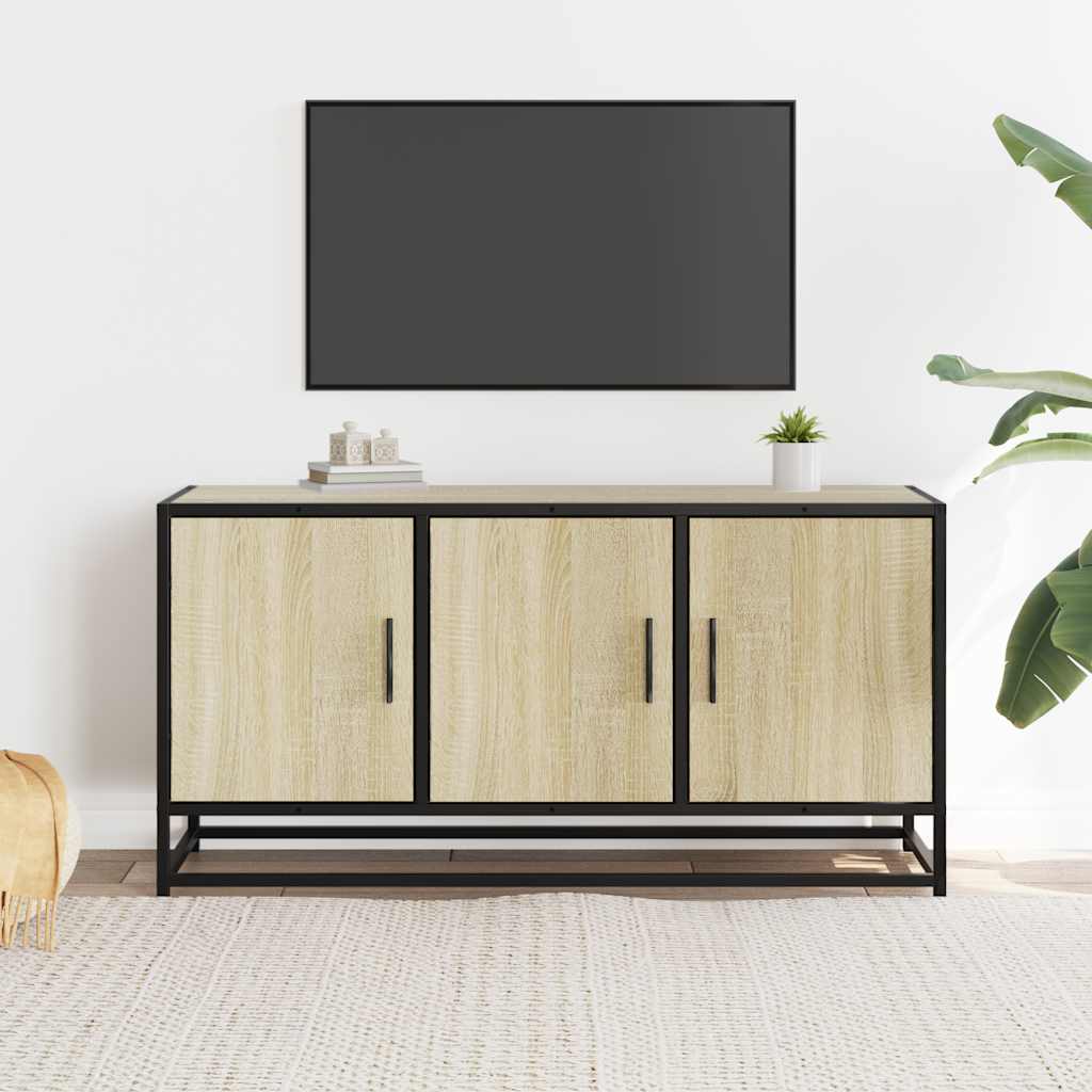Meuble TV chêne sonoma 100x35x50 cm bois d'ingénierie et métal Meubles TV vidaXL   