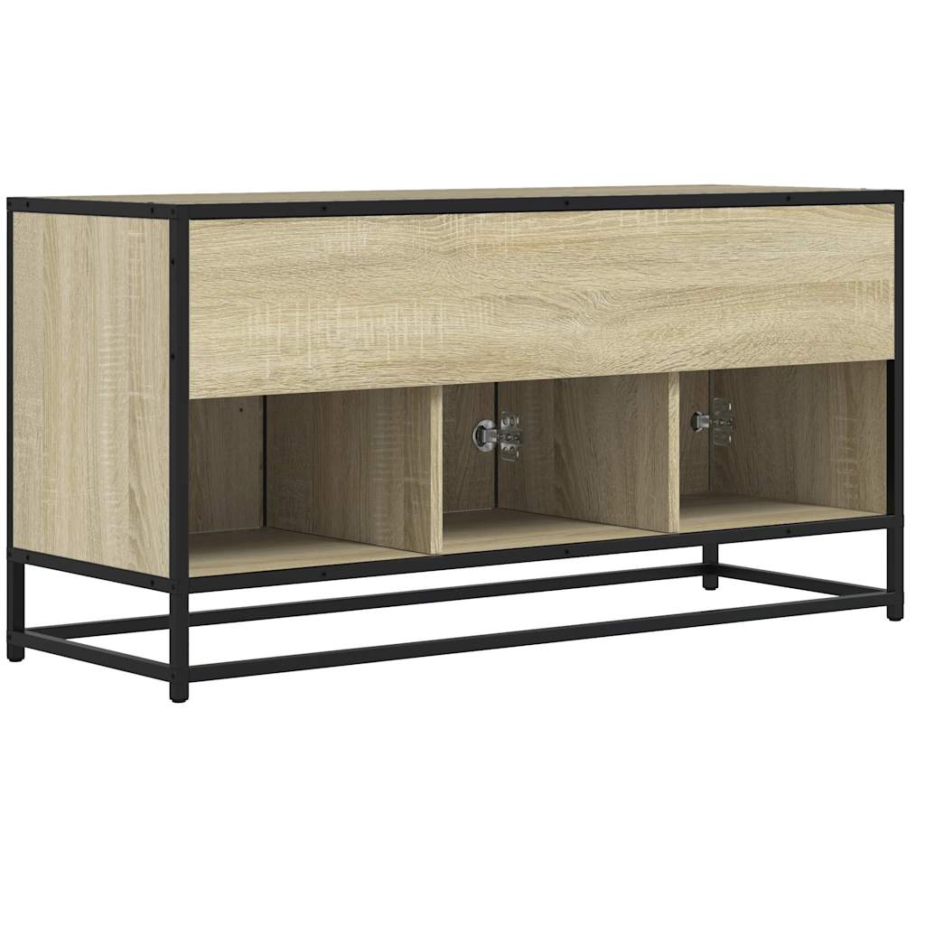 Meuble TV chêne sonoma 100x35x50 cm bois d'ingénierie et métal Meubles TV vidaXL   