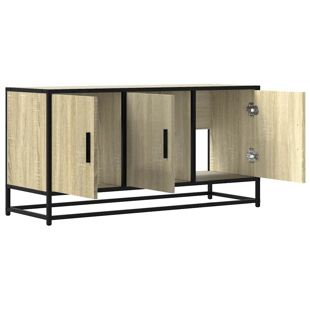 Meuble TV chêne sonoma 100x35x50 cm bois d'ingénierie et métal Meubles TV vidaXL   