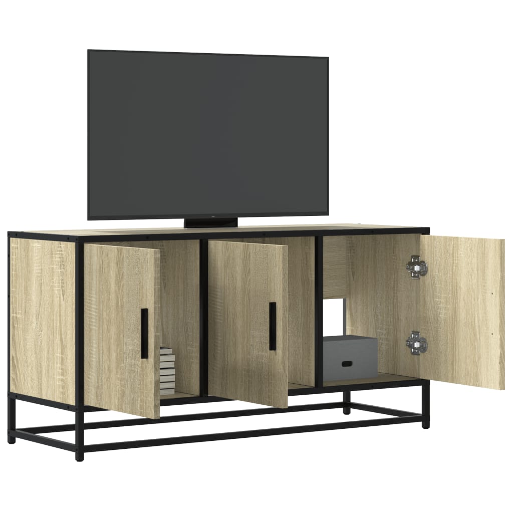Meuble TV chêne sonoma 100x35x50 cm bois d'ingénierie et métal Meubles TV vidaXL   