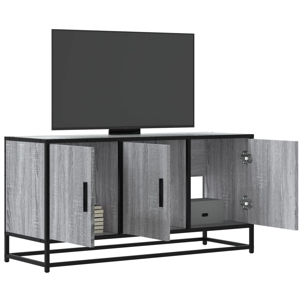 Meuble TV sonoma gris 100x35x50 cm bois d'ingénierie et métal Meubles TV vidaXL   
