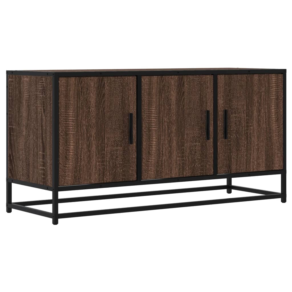 Meuble TV chêne marron 100x35x50 cm bois d'ingénierie et métal Meubles TV vidaXL   