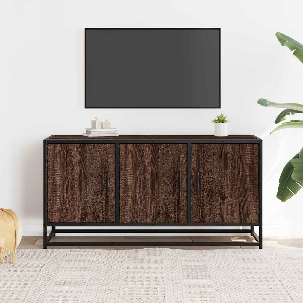 Meuble TV chêne marron 100x35x50 cm bois d'ingénierie et métal Meubles TV vidaXL   