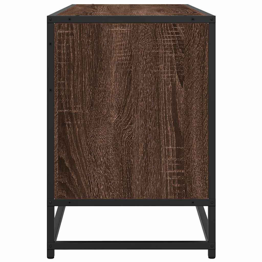 Meuble TV chêne marron 100x35x50 cm bois d'ingénierie et métal Meubles TV vidaXL   