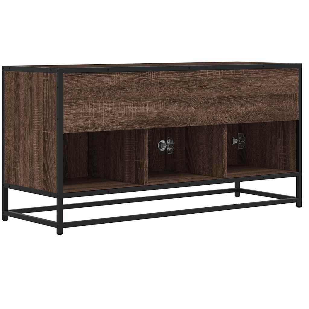 Meuble TV chêne marron 100x35x50 cm bois d'ingénierie et métal Meubles TV vidaXL   