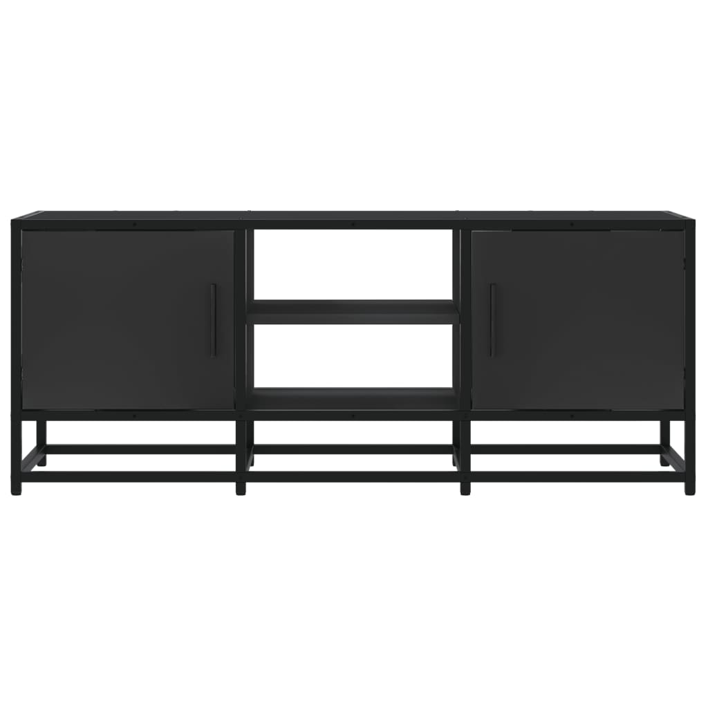 Meuble TV noir 100x35x41 cm bois d'ingénierie et métal - XIOS