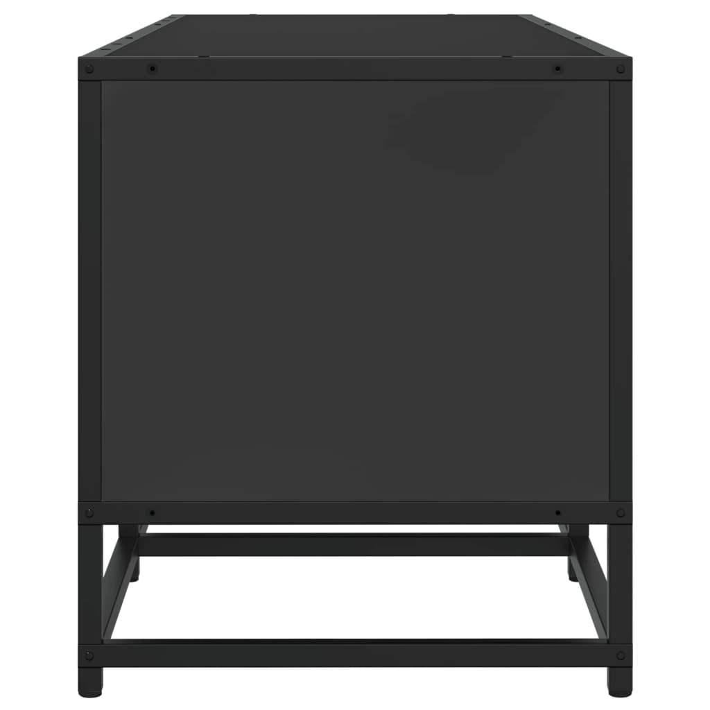 Meuble TV noir 100x35x41 cm bois d'ingénierie et métal - XIOS