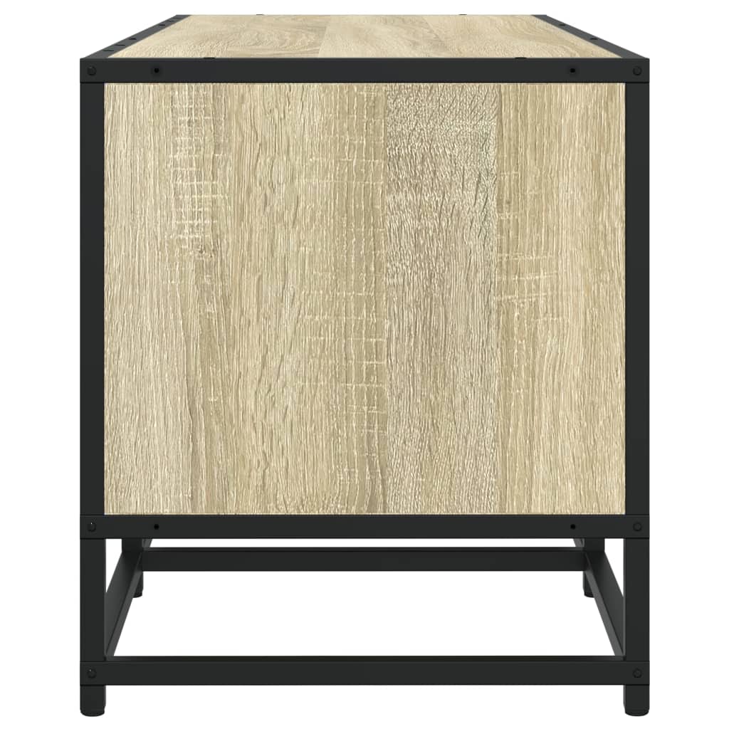 Meuble TV chêne sonoma 100x35x41 cm bois d'ingénierie et métal - XIOS