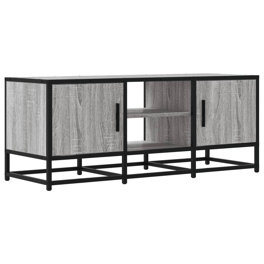 Meuble TV sonoma gris 100x35x41 cm bois d'ingénierie et métal - XIOS