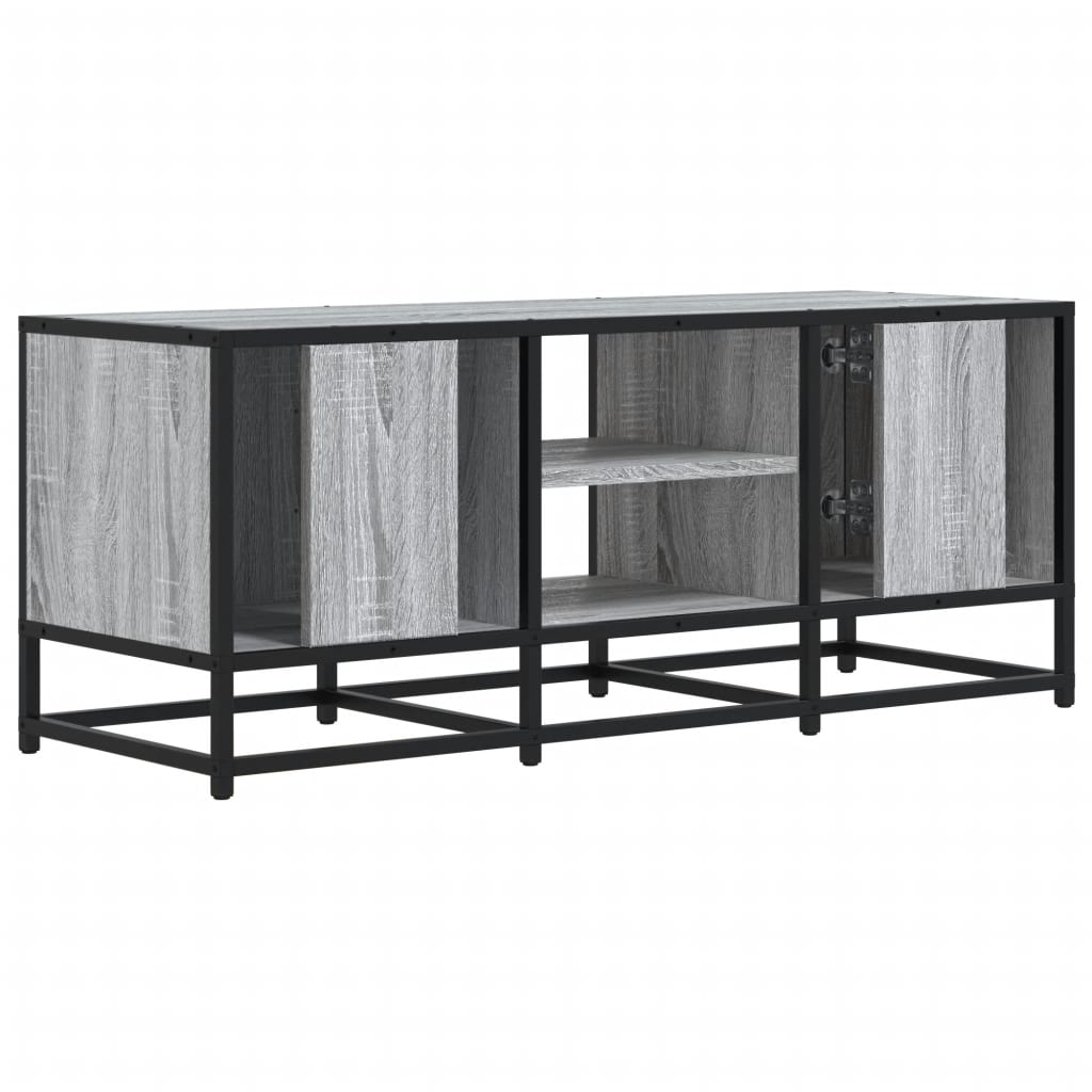 Meuble TV sonoma gris 100x35x41 cm bois d'ingénierie et métal - XIOS