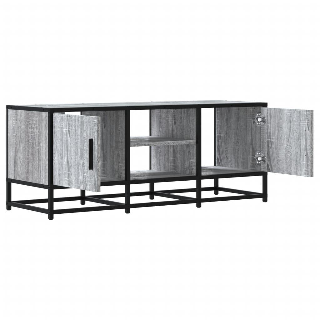 Meuble TV sonoma gris 100x35x41 cm bois d'ingénierie et métal - XIOS