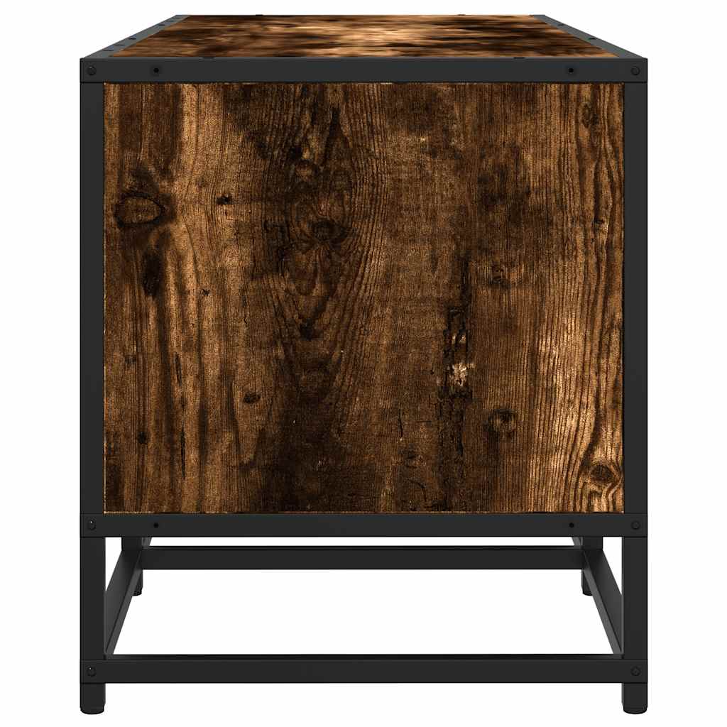 Meuble TV chêne fumé 160x35x41 cm bois d'ingénierie et métal - XIOS
