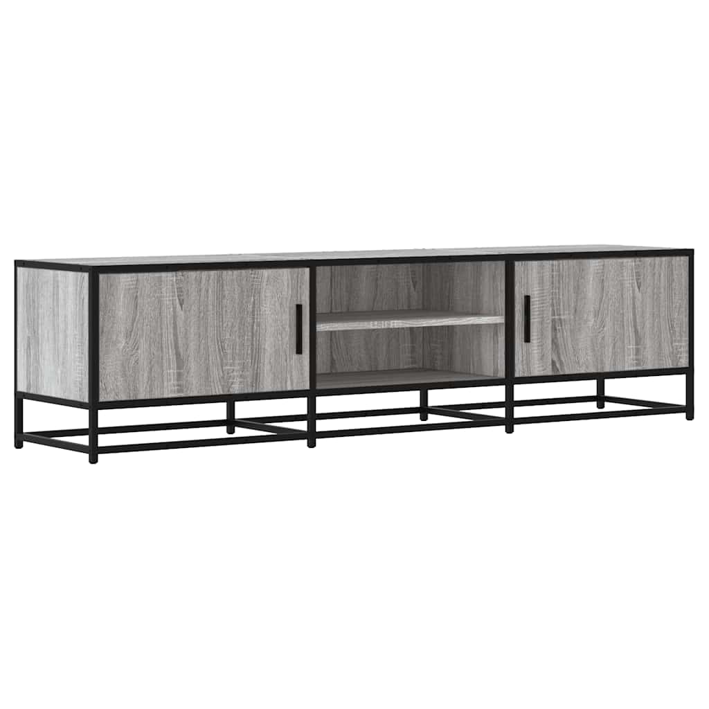 Meuble TV sonoma gris 160x35x41 cm bois d'ingénierie et métal - XIOS
