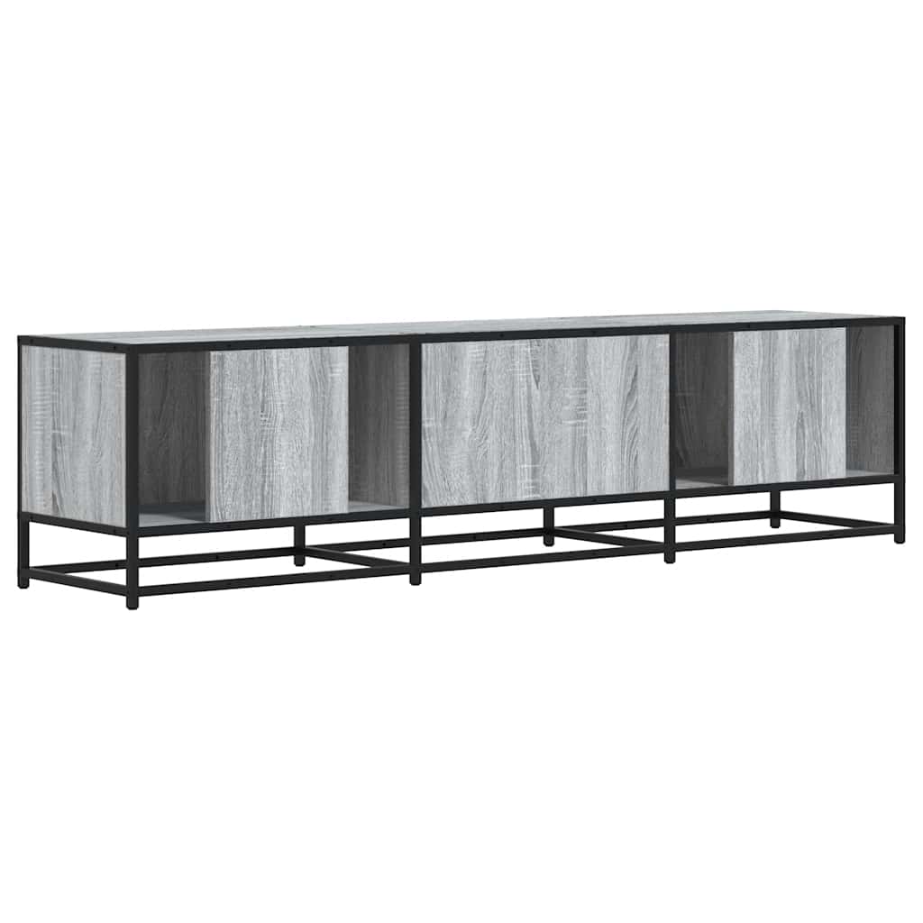 Meuble TV sonoma gris 160x35x41 cm bois d'ingénierie et métal - XIOS