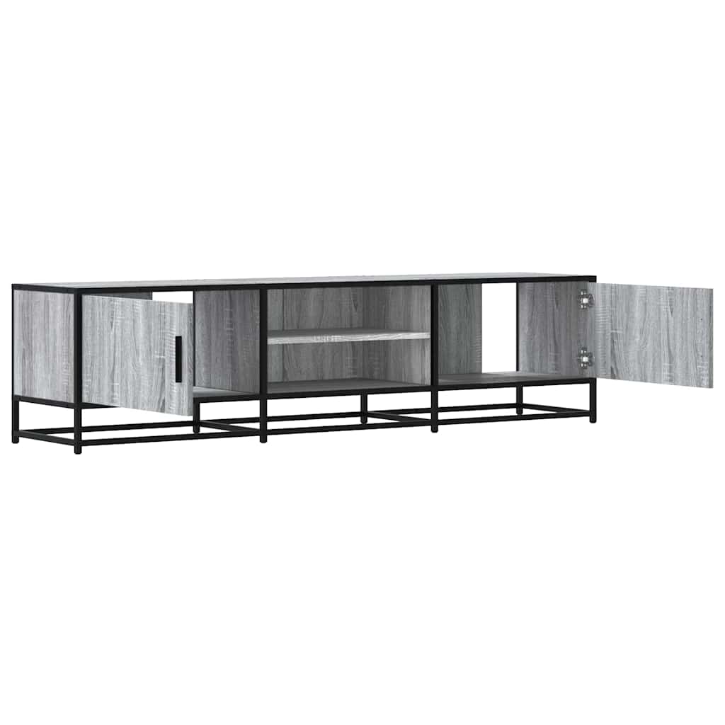 Meuble TV sonoma gris 160x35x41 cm bois d'ingénierie et métal - XIOS