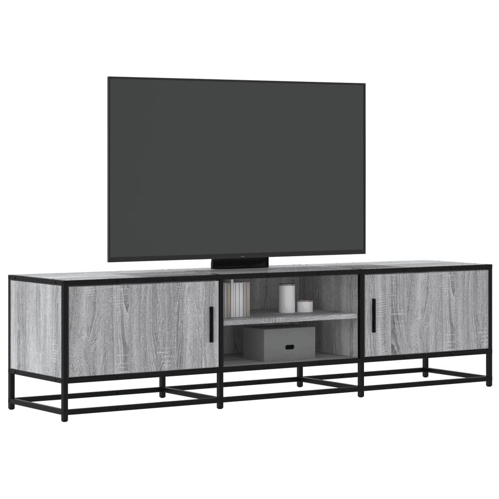 Meuble TV sonoma gris 160x35x41 cm bois d'ingénierie et métal - XIOS
