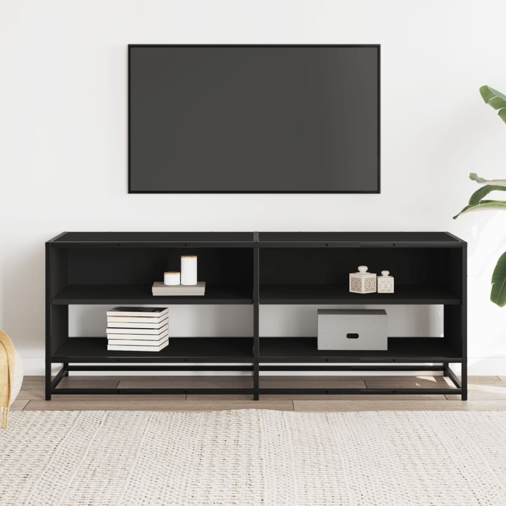 Meuble TV noir 120,5x40x46 cm bois d'ingénierie et métal Meubles TV vidaXL   