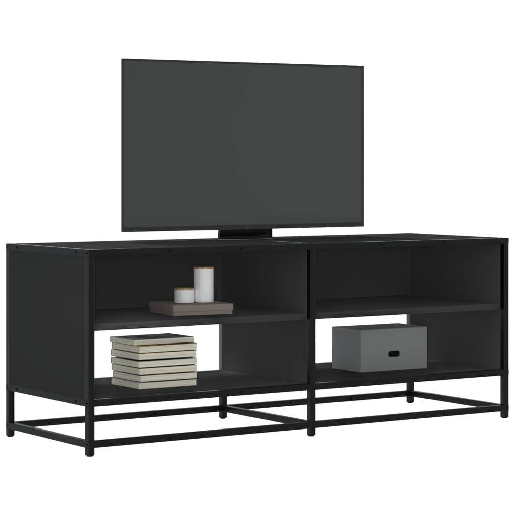 Meuble TV noir 120,5x40x46 cm bois d'ingénierie et métal Meubles TV vidaXL   