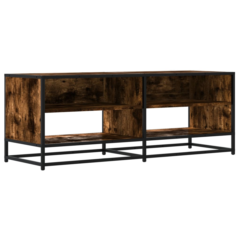Meuble TV chêne fumé 120,5x40x46 cm bois d'ingénierie et métal Meubles TV vidaXL   